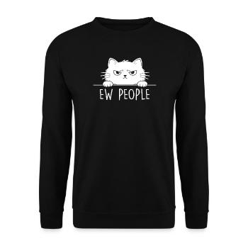 Beurk, les gens, amoureux des chats, humour félin, antisocial. - Sweat-shirt Unisexe - noir - Devant - Alina (178cm) & Michal (187cm)