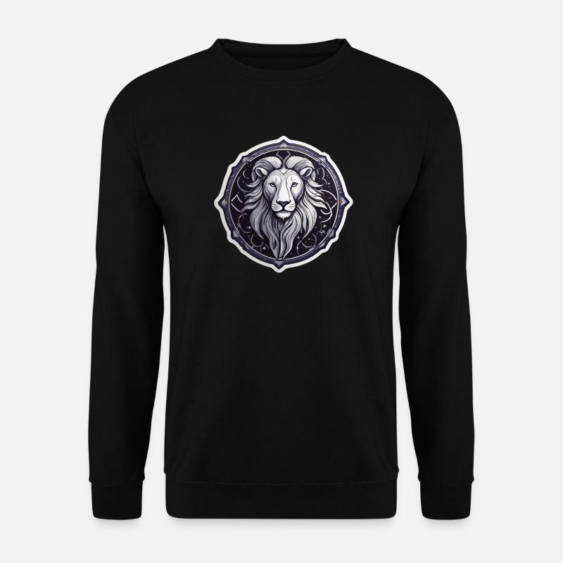Cosmic Leo Round Astral Pattern - Unisex Sweatshirt - black