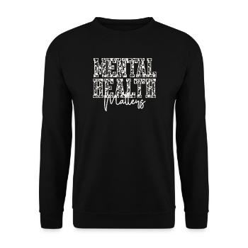 Mental Health Matters Floral Shirt – Mental Health - Unisex Sweatshirt - black - Front - Alina (178cm) & Michal (187cm)