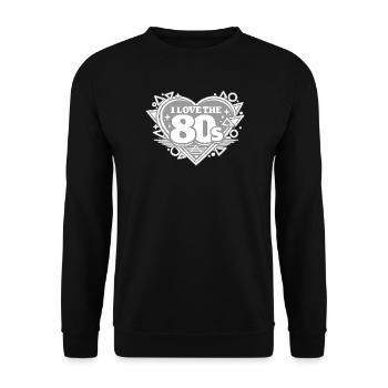 I Love the 80s Retro Heart - Unisex Sweatshirt - black - Front - Alina (178cm) & Michal (187cm)