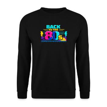 Back to the 80s Neon - Unisex Sweatshirt - black - Front - Alina (178cm) & Michal (187cm)