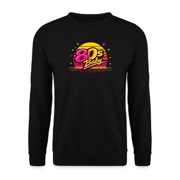 Bébé néon des années 80 - Sweat-shirt Unisexe - noir - Devant - Alina (178cm) & Michal (187cm)