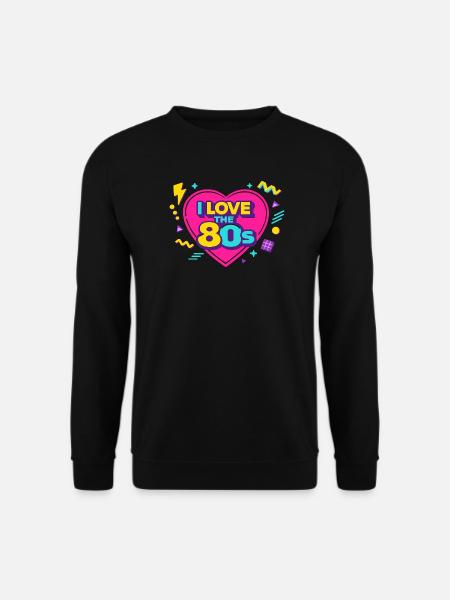 80s Retro Heart Neon Design - Unisex Sweatshirt - black
