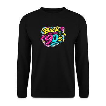 Back to the 90s Neon Graffiti - Unisex Sweatshirt - black - Front - Alina (178cm) & Michal (187cm)