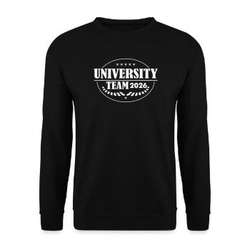 Emblème de l’équipe universitaire 2026 - Sweat-shirt Unisexe - noir - Devant - Alina (178cm) & Michal (187cm)