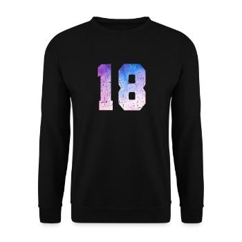 Ausgabe 18 – 18. Geburtstagsgeschenk - Unisex Pullover - Schwarz - Vorne - Alina (178cm) & Michal (187cm)