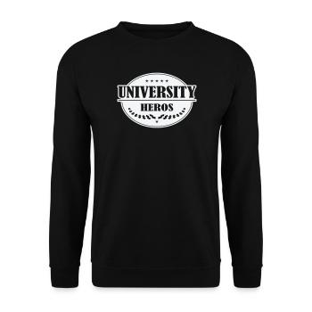 Unihelden Badge - Unisex Sweatshirt - black - Front - Alina (178cm) & Michal (187cm)