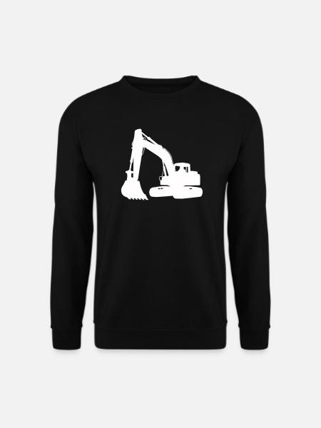 Bagger Silhouette für Baudesign - Unisex Pullover - Schwarz
