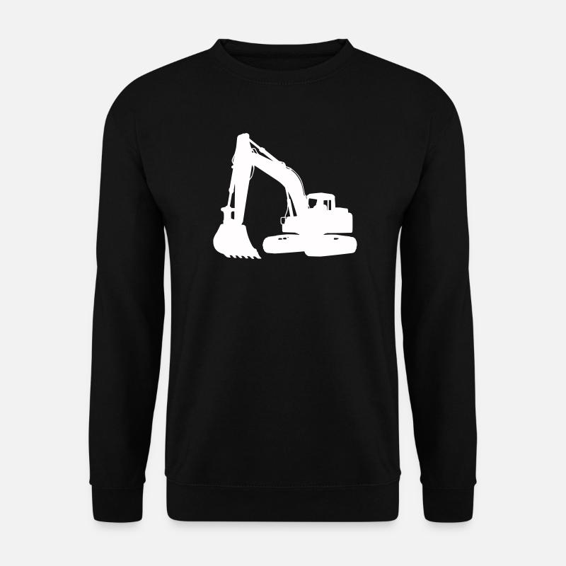 Bagger Silhouette für Baudesign - Unisex Pullover - Schwarz