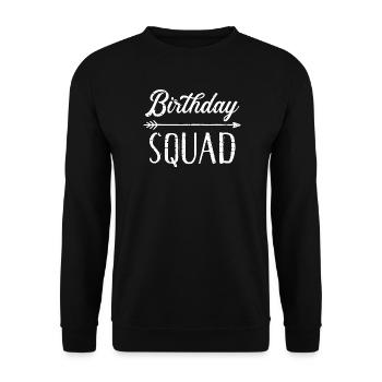 Birthday Squad Arrow - Unisex Sweatshirt - black - Front - Alina (178cm) & Michal (187cm)