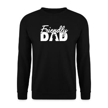 Freundlicher Vater-Silhouette Vater-Kunst - Unisex Pullover - Schwarz - Vorne - Alina (178cm) & Michal (187cm)