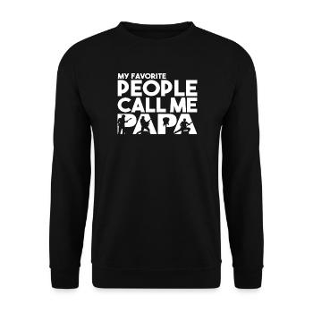 Meine Lieblingsleute nennen mich Papa Leadgitarrist - Unisex Pullover - Schwarz - Vorne - Alina (178cm) & Michal (187cm)