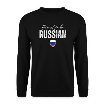 Proud Russian, made in Russia - Unisex Sweatshirt - black - Front - Alina (178cm) & Michal (187cm)