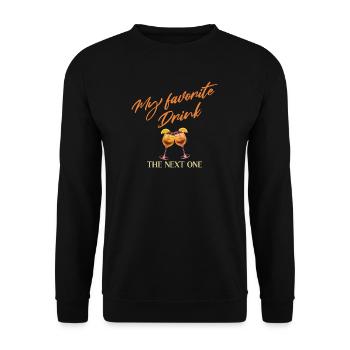 My Favorite Drink Next - Unisex Sweatshirt - black - Front - Alina (178cm) & Michal (187cm)