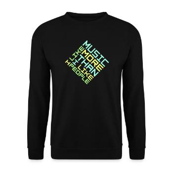 I Like Music More Than I Like People Lustig Musik - Unisex Pullover - Schwarz - Vorne - Alina (178cm) & Michal (187cm)