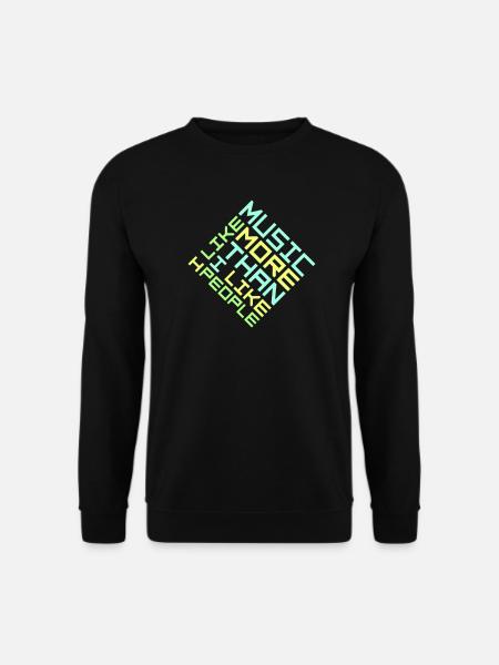 Ik hou meer van muziek dan van mensen Lustig Musik - Uniseks sweater - zwart