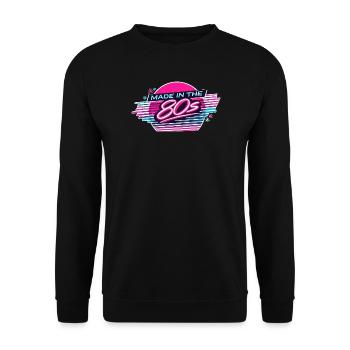 Rétro néon fabriqué dans les années 80 - Sweat-shirt Unisexe - noir - Devant - Alina (178cm) & Michal (187cm)