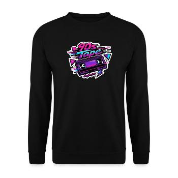 Bande Néon Rétro des années 90 - Sweat-shirt Unisexe - noir - Devant - Alina (178cm) & Michal (187cm)