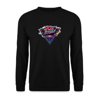 80s Legend Neon Retro - Unisex Pullover - Schwarz - Vorne - Alina (178cm) & Michal (187cm)