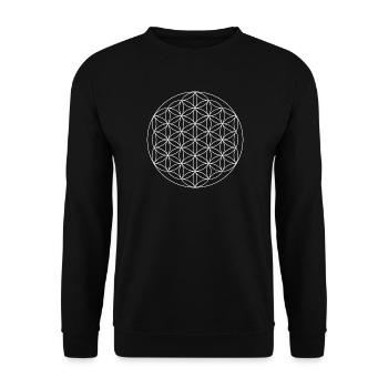 Géométrie sacrée de la Fleur de Vie - Sweat-shirt Unisexe - noir - Devant - Alina (178cm) & Michal (187cm)