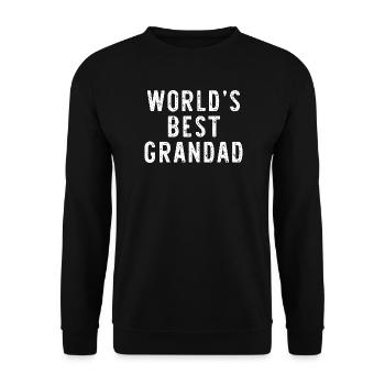 World's Best Grandad Distressed White - Unisex Sweatshirt - black - Front - Alina (178cm) & Michal (187cm)