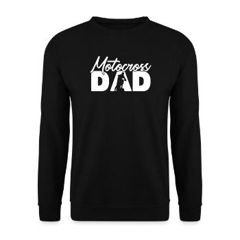 Motocross Dad Silhouette Dirt Bike Sportkunst - Unisex Pullover - Schwarz - Vorne - Alina (178cm) & Michal (187cm)