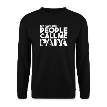 Mes personnes préférées m’appellent Papa Concierge - Sweat-shirt Unisexe - noir - Devant - Alina (178cm) & Michal (187cm)