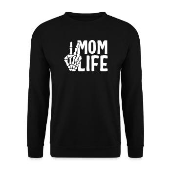 Mom Life Skeleton Hand – Mom Shirt Funny & Naughty - Unisex Sweatshirt - black - Front - Alina (178cm) & Michal (187cm)