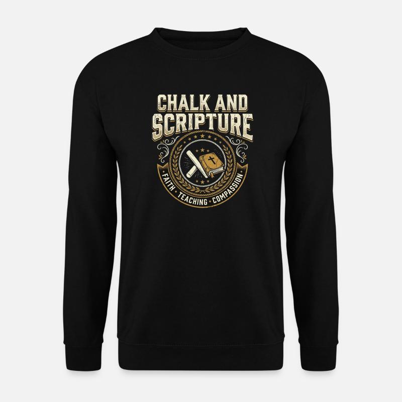Chalk and Scripture Christlicher Lehrer Jesus - Unisex Pullover - Schwarz