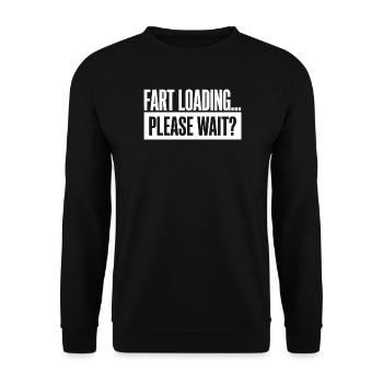 Fart Loading Please Wait Furz Lustig - Unisex Pullover - Schwarz - Vorne - Alina (178cm) & Michal (187cm)