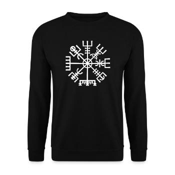 Vegvisir Nordic Compass  - Unisex Sweatshirt - black - Front - Alina (178cm) & Michal (187cm)