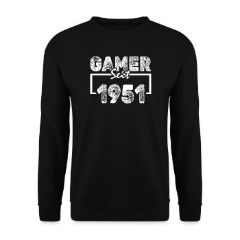 Gamer 1951 - Unisex Pullover - Schwarz - Vorne - Alina (178cm) & Michal (187cm)