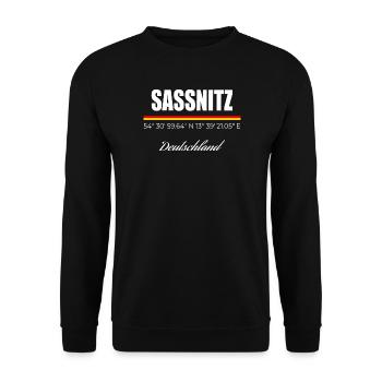 Sassnitz - Unisex Pullover - Schwarz - Vorne - Alina (178cm) & Michal (187cm)