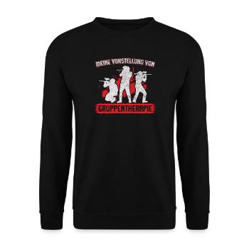 Gruppentherapie Paintball - Unisex Pullover - Schwarz - Vorne - Alina (178cm) & Michal (187cm)