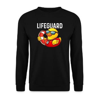 Lifeguard Rubber Duck Duck Lover Duckie - Unisex Sweatshirt - black - Front - Alina (178cm) & Michal (187cm)