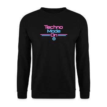 Techno Mode Neon On - Unisex Pullover - Schwarz - Vorne - Alina (178cm) & Michal (187cm)