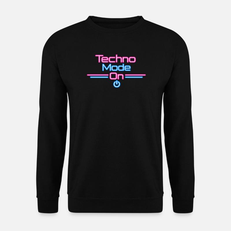 Techno Mode Neon On - Unisex Pullover - Schwarz