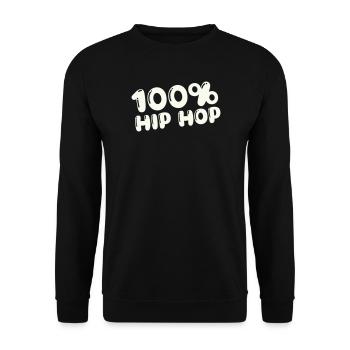 100,-_hip_hop- - Unisex Sweatshirt - black - Front - Alina (178cm) & Michal (187cm)