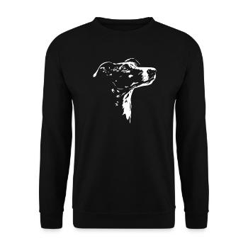 Galgo Espanol Silhouette Galga Greyhounds Wilsigns - Unisex Sweatshirt - black - Front - Alina (178cm) & Michal (187cm)