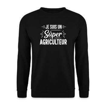Je suis un super agriculteur. cadeau agricole - Sweat-shirt Unisexe - noir - Devant - Alina (178cm) & Michal (187cm)