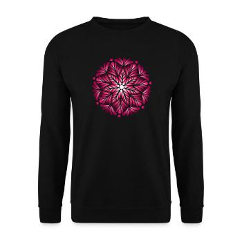 Luminous Pink Mandala - Unisex Sweatshirt - black - Front - Alina (178cm) & Michal (187cm)