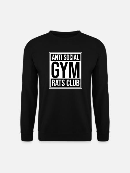 Anti Social Gym Rats Club Lustig Fitness Spruch - Unisex Pullover - Schwarz