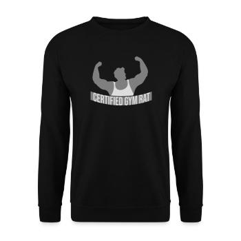 Diction drôle d’entraînement de fitness certifiée Gym Rat - Sweat-shirt Unisexe - noir - Devant - Alina (178cm) & Michal (187cm)