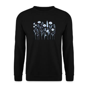 Vintage Blumen-Frauen-Wildblumen-Gartengarten - Unisex Pullover - Schwarz - Vorne - Alina (178cm) & Michal (187cm)