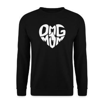 Dog Mom, Dog Mom Heart Emblem - Unisex Sweatshirt - black - Front - Alina (178cm) & Michal (187cm)