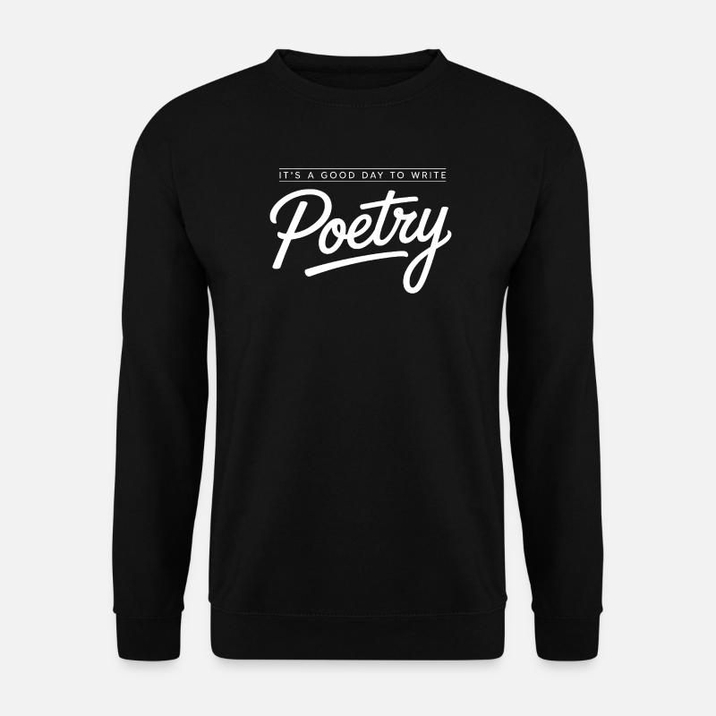 Gedichtschrift Monochrome Tee - Unisex Pullover - Schwarz