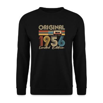 70th birthday, 70 years, original 1956 - Unisex Sweatshirt - black - Front - Alina (178cm) & Michal (187cm)
