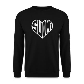Suomi Heart Lettering - Unisex Sweatshirt - black - Front - Alina (178cm) & Michal (187cm)