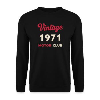 Année de naissance rétro du Motor Club vintage 1971 - Sweat-shirt Unisexe - noir - Devant - Alina (178cm) & Michal (187cm)