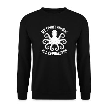 Octopus Spirit Animal - Unisex Sweatshirt - black - Front - Alina (178cm) & Michal (187cm)